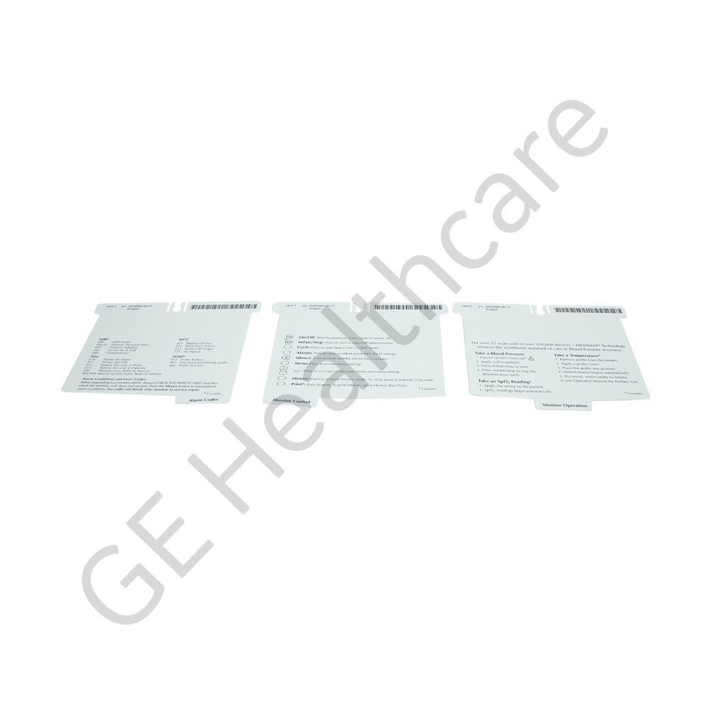 Help Card English - ProCare Set Contains All Three Cards Help Card English - ProCare Set Contains All Three Cards